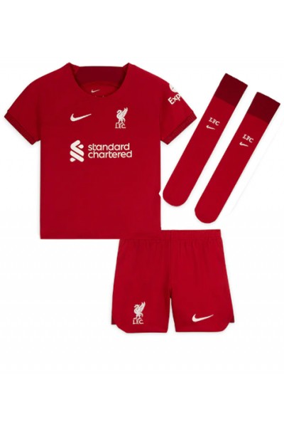 Fotbalové Dres Liverpool Roberto Firmino #9 Dětské Domácí Oblečení 2022-23 Krátký Rukáv (+ trenýrky)